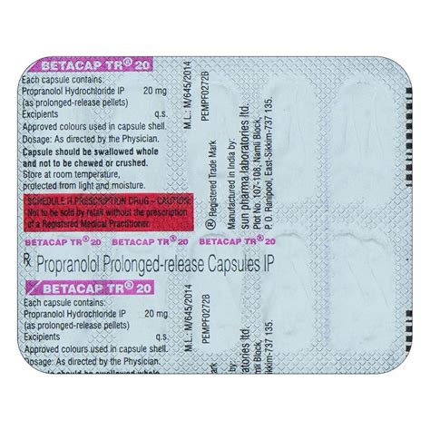 Betacap TR 20 Capsule: View Uses, Side Effects, Price and .